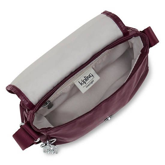 Kipling Sabian Metallic Crossbody Mini Táska Bordó | HU 1351NW